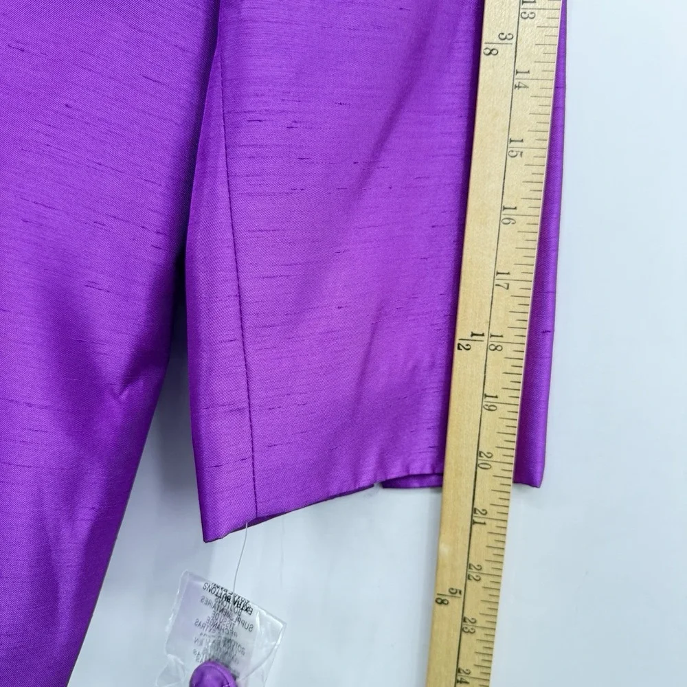 Preston & York 2 Pc Skirt Suit Set Women 14 Purple Passionfruit NWT Shawl Collar
